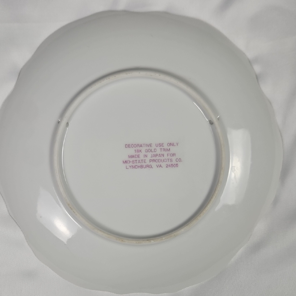 Vintage Plates "Jesus at the Door" & "The Lord's Prayer" 18K Gold Trim T18 - Picture 8 of 9
